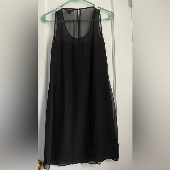 A/E Armani Exchange Silk Mini Black Dress with Sequins in front Size 6 - Picture 3 of 10